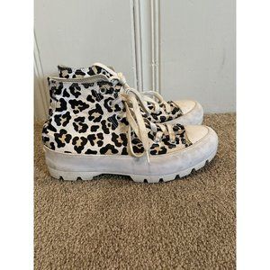Converse CTAS Lugged Hi Top Platform Sneakers Leopard 571250C Womens Size 7